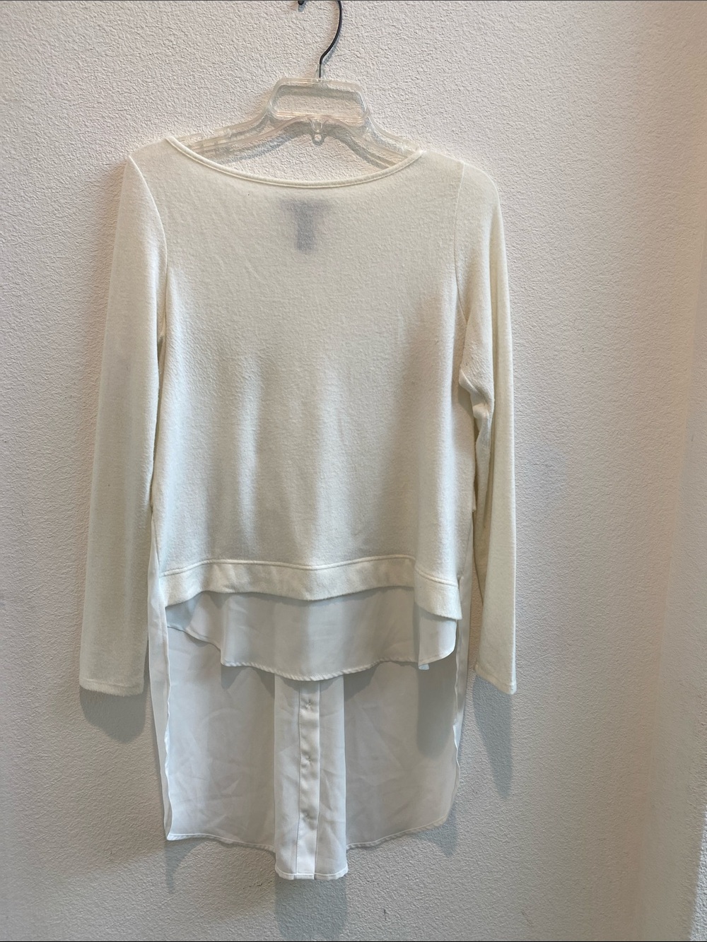 White House Black Market Women’s Layered White Long-Sleeve Top